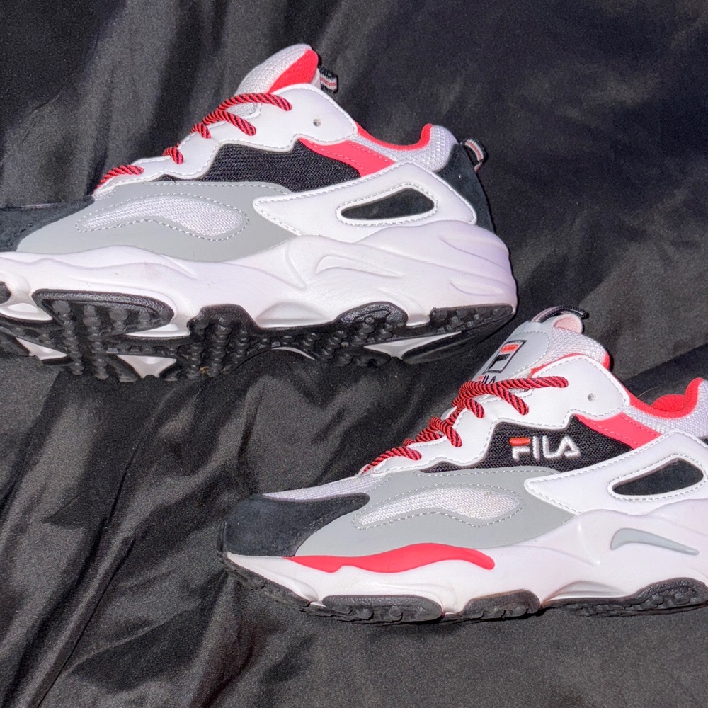 Fila Gray and Reddish Pink Athletic Shoes